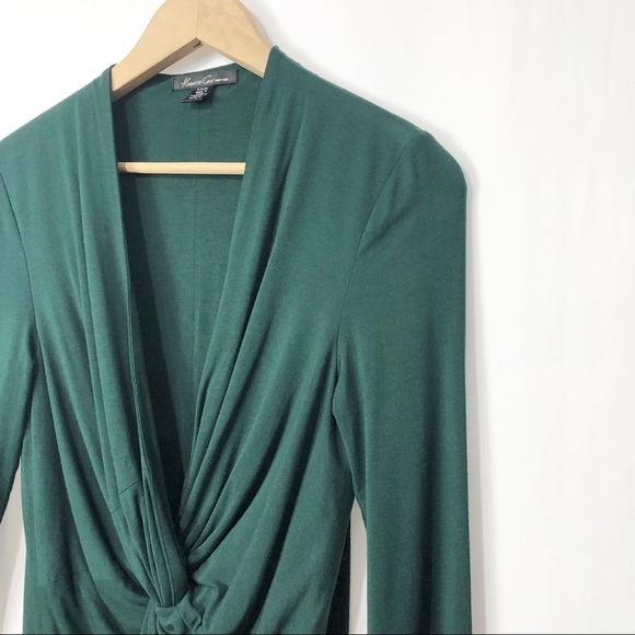 Kenneth Cole Emerald Green V Neck long sleeve SM - Picture 2 of 5